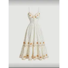 Vestido Longo Feminina Estampada Alça Verão Primavera Festa Praia Lançamento Boho Casual Nó Franzido Bainha com babado