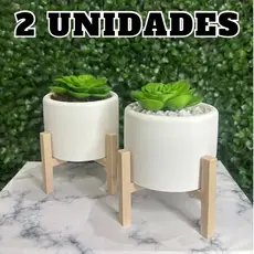 Dupla de Vasos Decorativos Com Planta Cachepot com Suporte Para Cactos, Suculentas, Enfeite Painel de Sala Lembrancinha