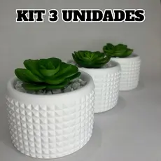 Kit 3 Vasos Com Plantinhas Decorados com Folhagens Artificiais Decoração para Sala e Quarto