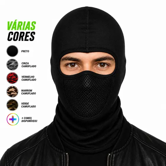 Balaclava Touca Ninja Moto Máscara Motoqueiro Motoboy Protege Do Sol Máscara Térmica Resistente