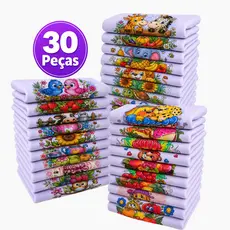 Kit 5 a 30 Pano De Prato Grande Atacado 45X75Cm De Cozinha Estampado Algodão