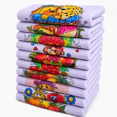 Kit 10 Pano De Prato Gigante 45x85 Cm Algodão Pano De Cozinha Estampado Seca Louças