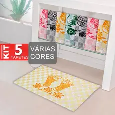 Kit 5 Tapete Banheiro Grande Toalha De Piso Atoalhado Pezinho 5 Unidades 40x60 CM