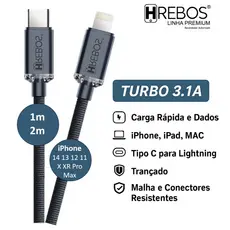 Cabo Tipo C para Lightning Turbo 30w iPhone 14, 13, 12, 11 Pro Max iPad Mac
