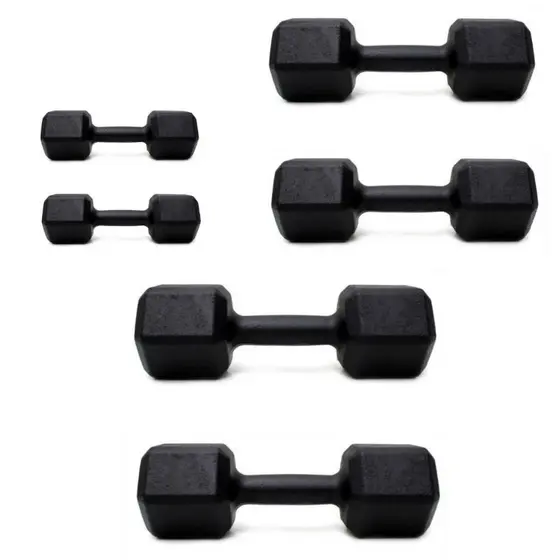 par de halter kit 2kg, 4kg e 6kg sextavado total 24kg malhe em casa aparelho de academia halteres de academia