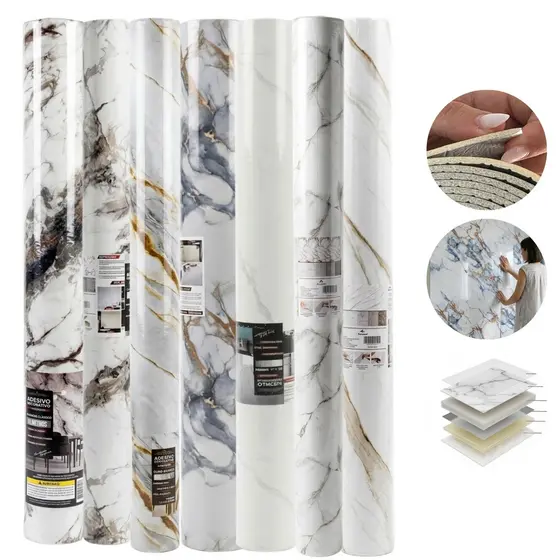 Adesivo Painel Marmorizado Decorativo 1,2x2,8 Metros Para Parede Estilo Moderno