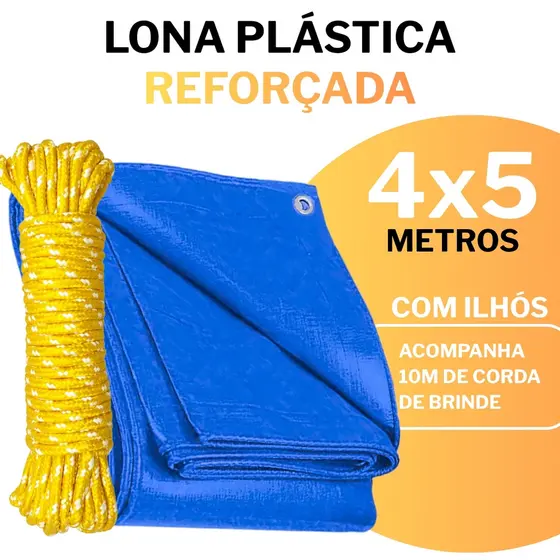 Lona 2x3 3x4 3x5 4x5 Reforçada Proteção Sol Chuva + Corda