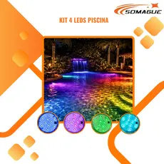 Kit 4 Luminarias LED Para Piscina 16 cores diferentes Impermeavel PRONTA ENTREGA