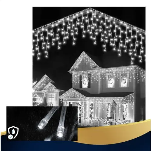 Cascata 400 BF Led 10m Externa Blindada Natal A Prova D'agua Cor Das Luzes Branco Frio 110v e 220V