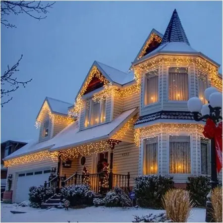 Cascata 400 Led 10m Externa Blindada Natal A Prova D'agua Cor Das Luzes Branco Quente 110v e 220V