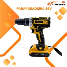 Kit Furadeira E Parafusadeira Sem Fio Maleta 36v 2 Bateria Somague