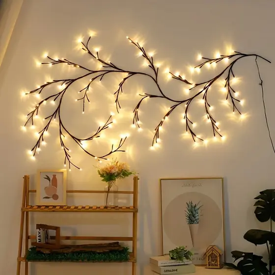 Lâmpada de Videira LED Pode Ser Dobrada para Decoração de Parede Atmosfera Colorida em Casa e Pátio