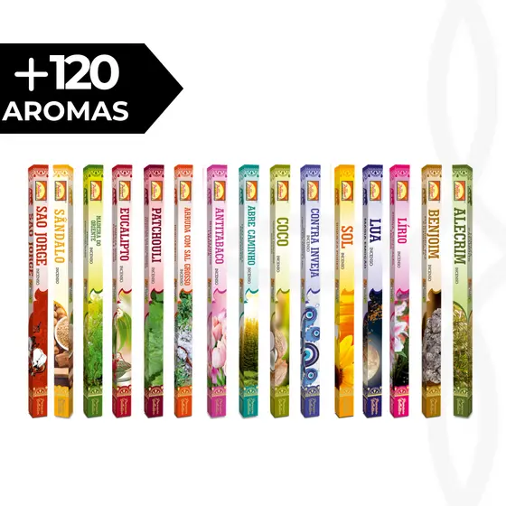 INCENSO INDIANO 8 VARETAS QUALIDADE PREMIUM | LIMPEZA ENERGÉTICA E HARMONIZAÇÃO | ORIGEM ÍNDIA