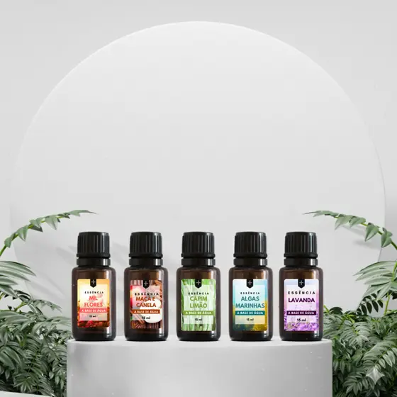 Kit 5 Essências Para Umidificador e Difusor Elétrico 15ml