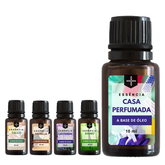 Kit Essências 7 Unidades a Base de Óleo Para Aromatizador, Para Difusor Elétrico e Cosméticos 10 ml