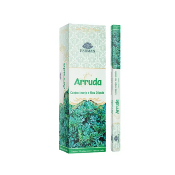 Incenso Arruda 100% Natural Longa Duração 8 Varetas Contra Inveja e Mal Olhado