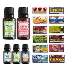 Kit 5 Essências Para Umidificador 15ml + Defumador 20 Pirâmides