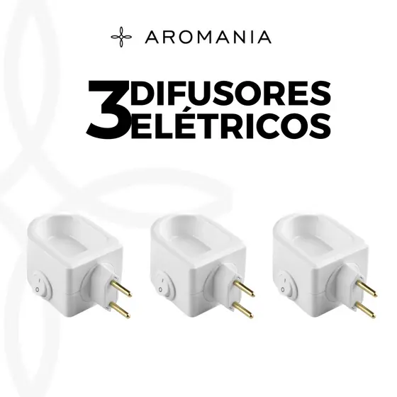 Kit 3 Difusores Bivolt Aromatizadores de Ambiente Para Essências e Óleos Essenciais