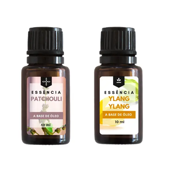 Kit 02 Essências Ylang Ylang e Patchouli  10ml - Aromaterapia Difusor e Aromatizador Elétrico