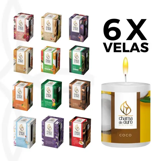 Kit 6 Velas Aromáticas Perfumadas Diversas Fragrâncias