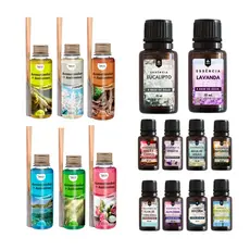 Super Kit 10 Essências Para Umidificador 15ml + Aromatizador de Varetas 120ml Zen Yantra