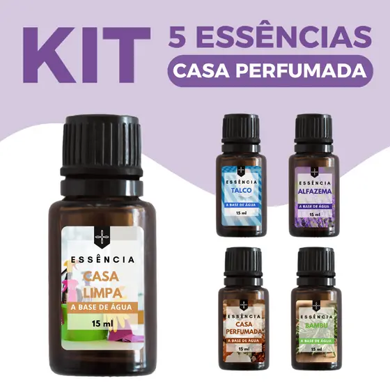 5 Essências para Umidificador – Kit Casa Cheirosa a Base de Água 15ml