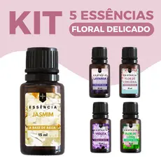 Kit 5 Essências Florais Sofisticadas 15ml Aromas Delicados para Difusor, Umidificador e Aromatizador