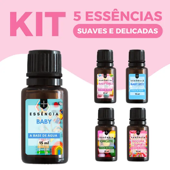 Essência Baby Kit Tranquilidade e Serenidade – Kit 5 Essências para Difusor e Umidificador de Ar