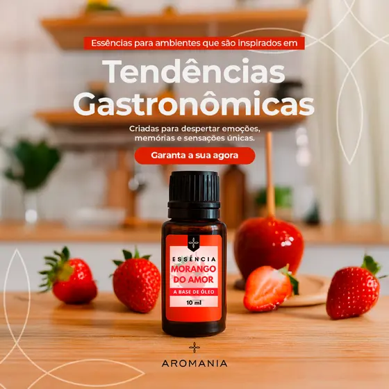 Essência de Morango do Amor 10ml Concentrado para Aromatizador de Ambiente e Difusor Elétrico