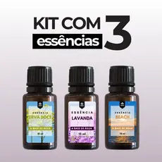 Kit com3 Essências Hidrossolúveis15ml Base Água Para Umidificador, Difusor e Aromatizador de Ambiente | Aromas Variados