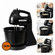 Batedeira Elétrica 2 Litros Potente 220v com Tigela Preta para Bolo Massa Cozinha Fácil de Usar