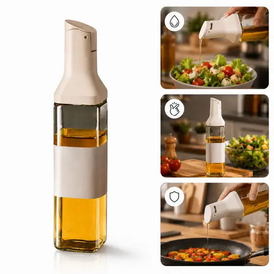 Galheteiro Vidro Quadrado 500ml Sortido Porta Azeite Vinagre Cozinha Luxo