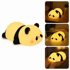 Luminária LED Panda Silicone Abajur Infantil Recarregável Decorativo
