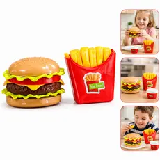 Kit Comidinha Infantil Hambúrguer Batata Brinquedo Cozinha Lanche Faz de Conta Educativo +3 Anos