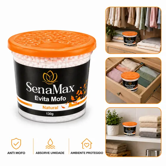 Desumidificador Natural Anti Mofo 130g Absorvedor De Umidade Armário Closet