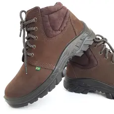 Bota Botina de Segurança Nobuck Bico PVC CAFÉ Ecosafety
