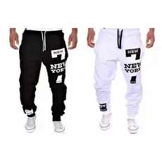 KIT 2 Calça de PLUS SIZE Moletom New York Masculina Academia  G1 G2 G3