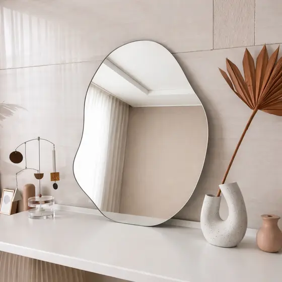 Espelho Orgânico Sem Led ou Com Led Decorativo Lançamento Lapidado Salão Banheiro Quarto Luxo 11