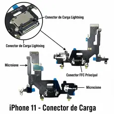 Conector de Carga Flex Compatível iPhone 11 | Com Turbo Rápido | Peça Reposição Premium
