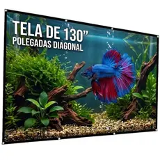 Tela Para Projeto Estory 130 Polegadas 2,30 x 1,5 Metros Serve p/ Todos Projetores Full Hd 4K Ilhos Area interna Externa