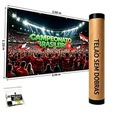 Tela de Projeção Profissional 1,18x2,00m Dobrável 16:9 com Ilhós –Ideal para Projetores 4K e Full HD