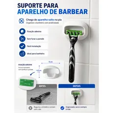 Suporte Gillette Mach3 Parede Sem Furar Organizador Barbeador Banheiro 3M