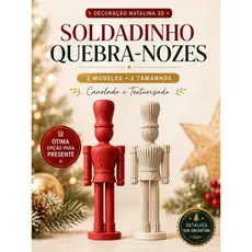Soldadinho Quebra-Nozes Natalino 3D 15cm 20cm 25cm Enfeite Decoração de Natal Presente Criativo