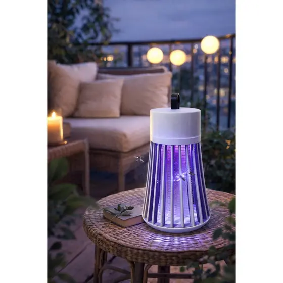 Luminária Mata Mosquito UV Elétrica Portátil Bivolt USB Tipo-C Silenciosa para Ambientes Internos e Externos