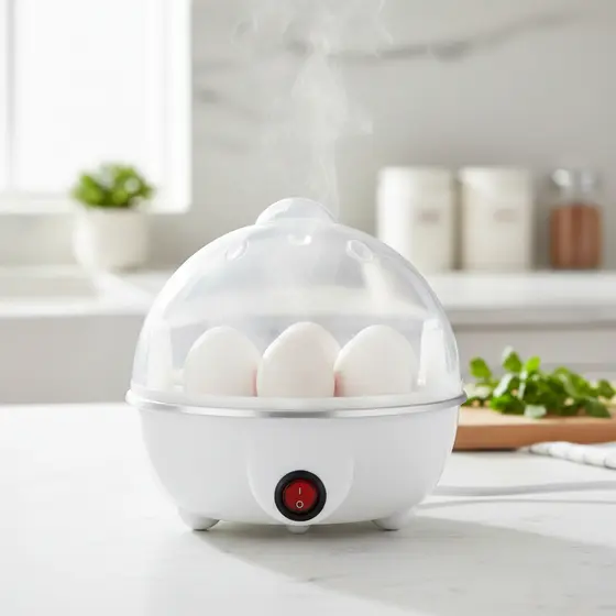 Cozedor de Ovos Elétrico 220V para até 7 Ovos com Tampa Transparente Prático Rápido e Fácil de Usar