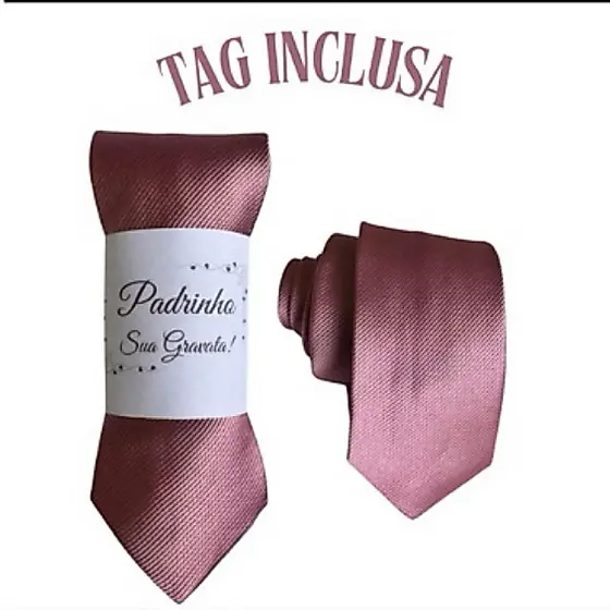 Gravata Slim Rosa Queimado Para Padrinhos de Casamento