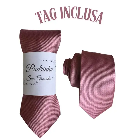 Kit 04 a 17 Gravatas Rosa Queimado Slim Para Padrinhos e Casamento
