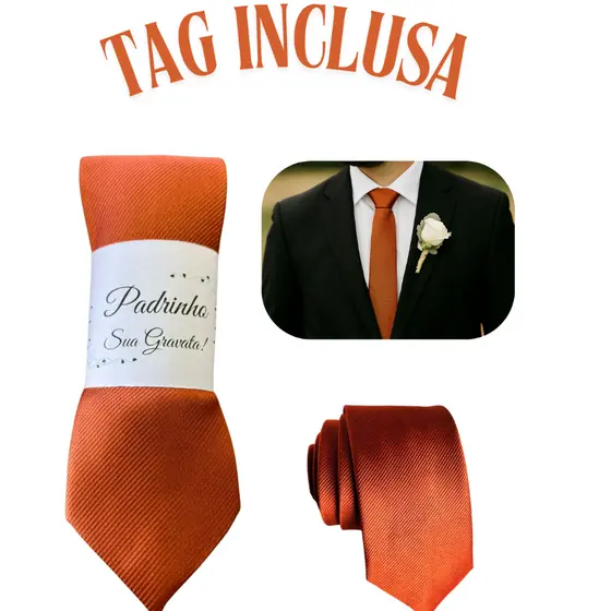 Kit 04 a 17  Gravatas Terracota Para Padrinhos e Casamento