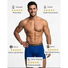 kit 5 Cuecas Boxer Lisa Adulto Malha Peruana 100% Algodão