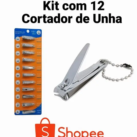 Cortador de Unha Pequeno - Aço Inoxidavel - Portatil e Resistente - Kit com 12 unidades